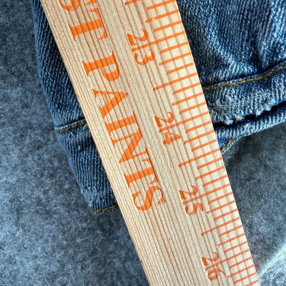 dELiA*s Denim Jacket Womens L Blue Patchwork Distressed Trucker Jean Jacket - Picture 15 of 16